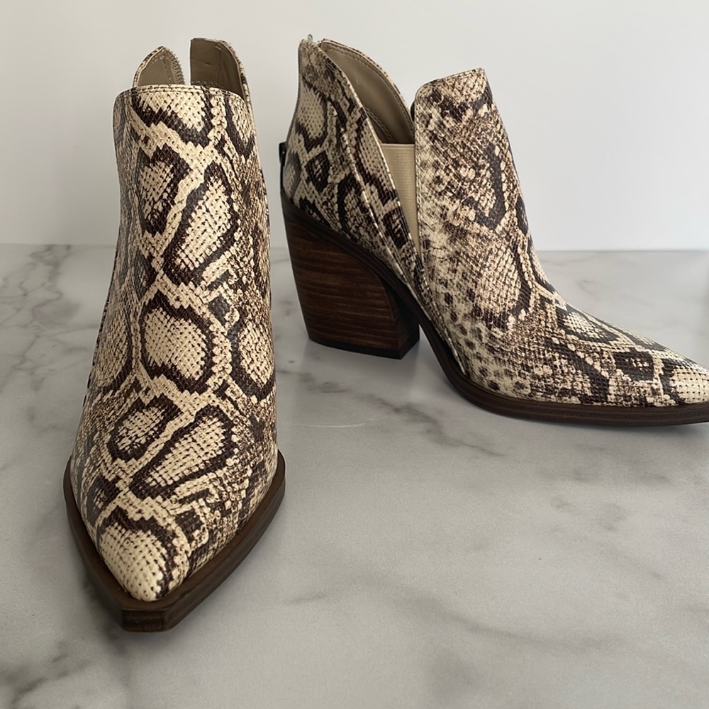 Vince Camuto Gradina Snakeskin Booties